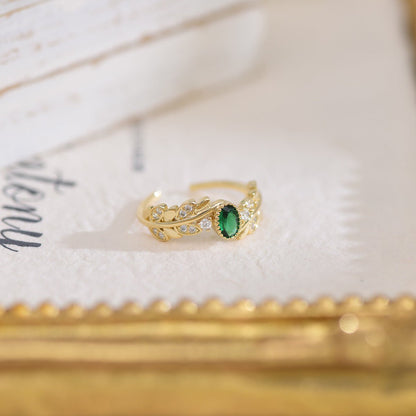 Baroque Emerald Ring - Taryn - Gold - Plated - Abbott Atelier