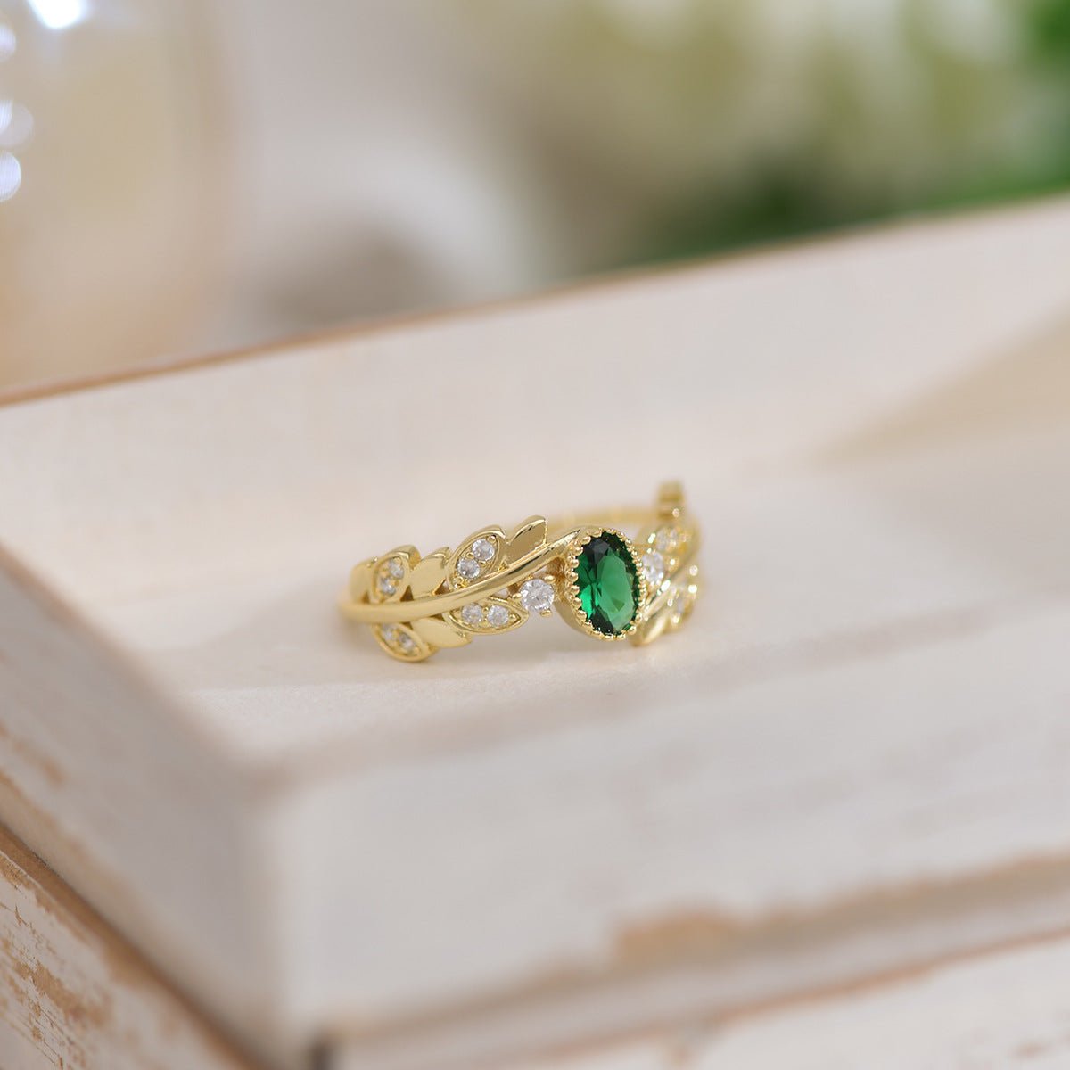 Baroque Emerald Ring - Taryn - Gold - Plated - Abbott Atelier