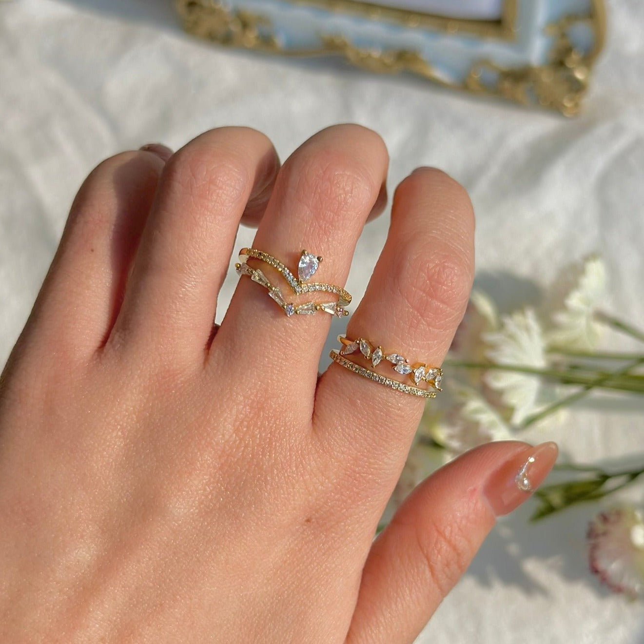 Baroque Ring Set - Lucille - Gold - Plated - Abbott Atelier