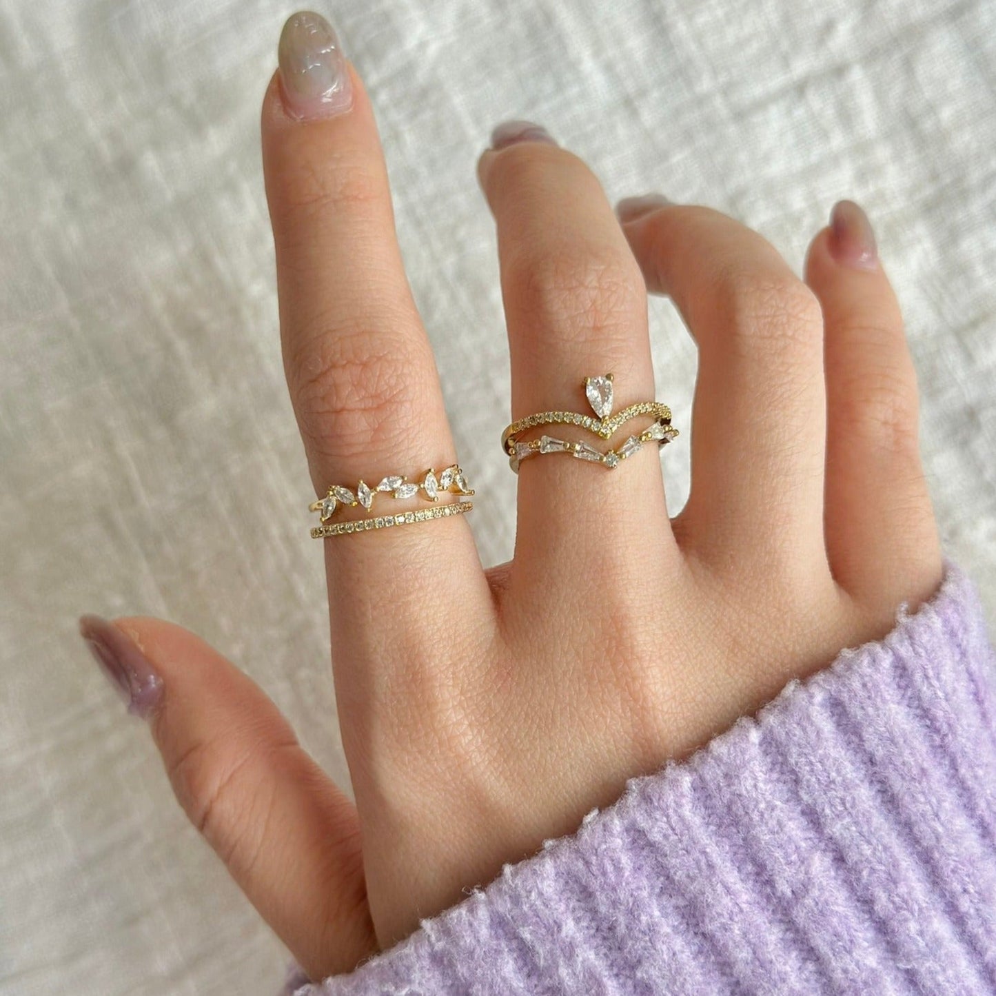 Baroque Ring Set - Lucille - Gold - Plated - Abbott Atelier