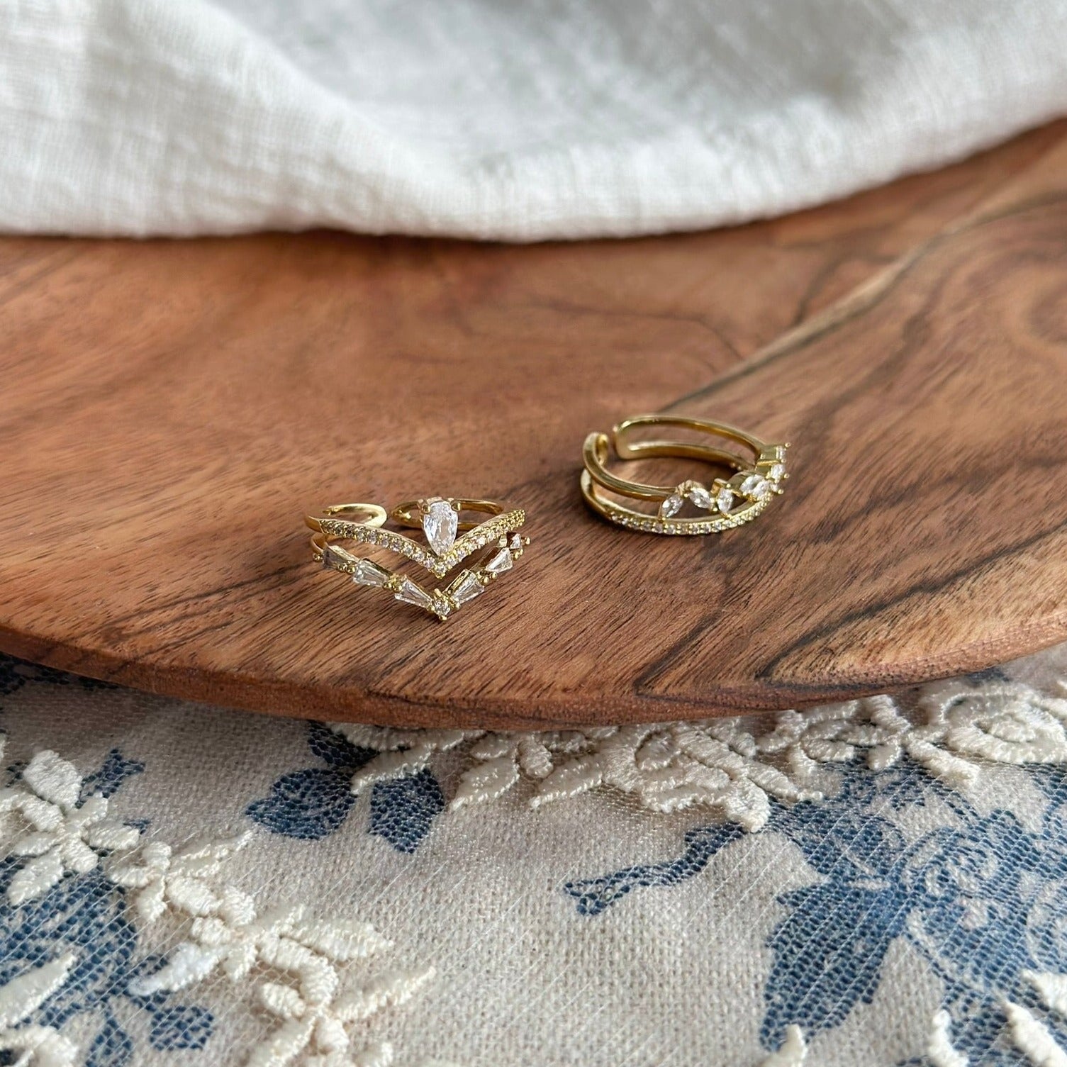 Baroque Ring Set - Lucille - Gold - Plated - Abbott Atelier