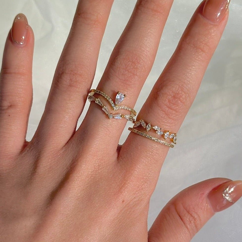 Baroque Ring Set - Lucille - Gold - Plated - Abbott Atelier