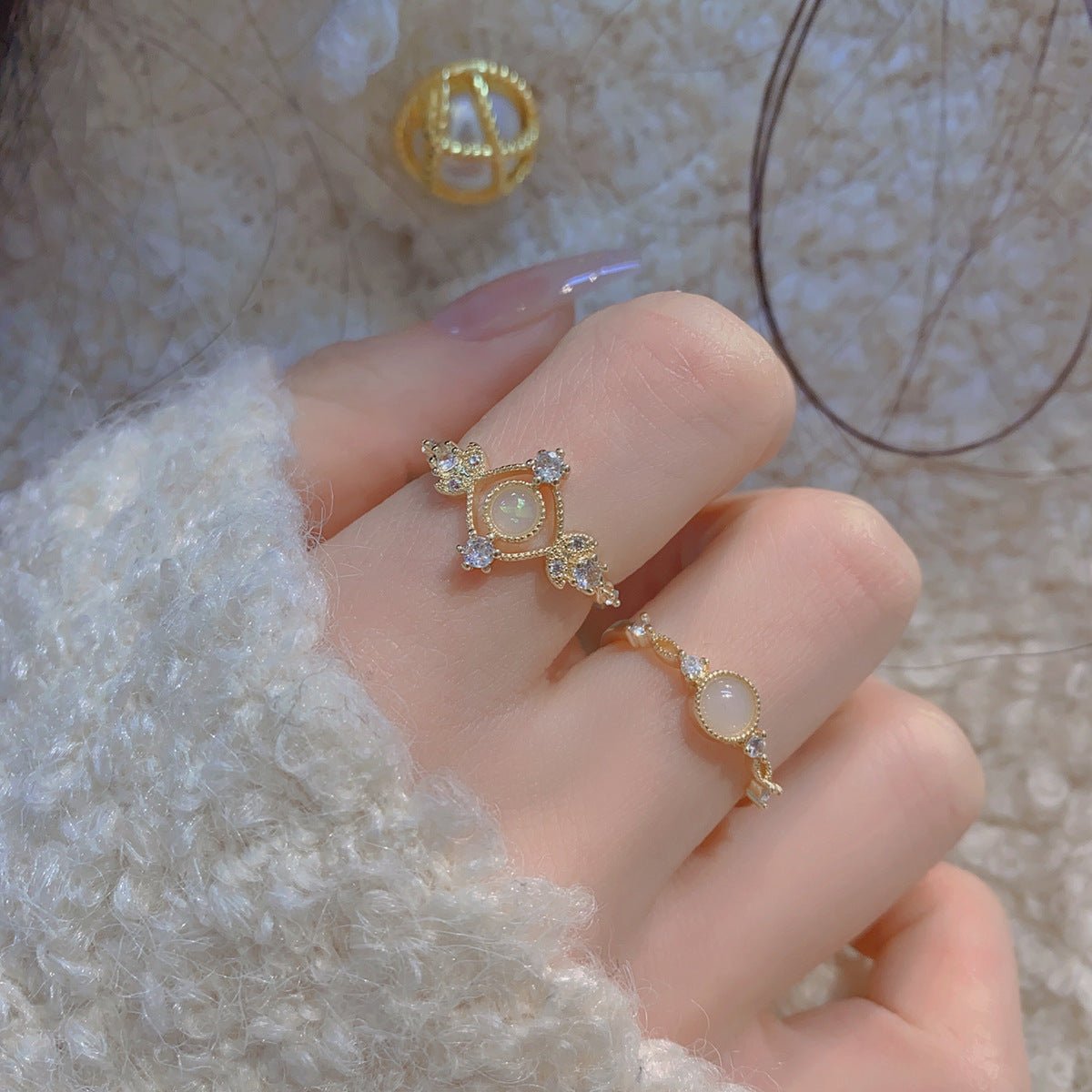 Baroque Ring Set - Matilda - Gold - Plated - Abbott Atelier