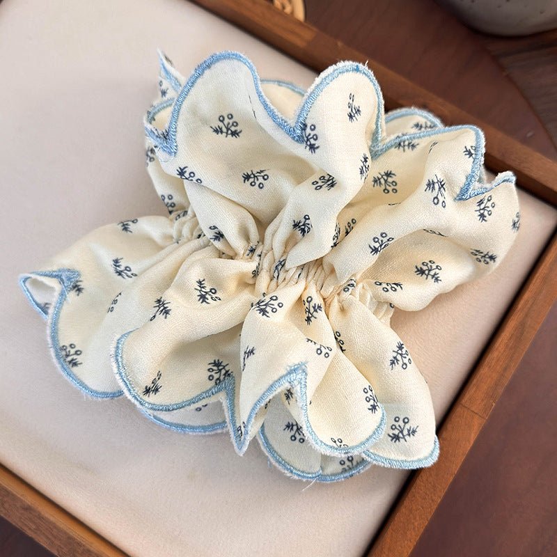 Blue Floral Scrunchie (2 Styles) - For Hair - Abbott Atelier