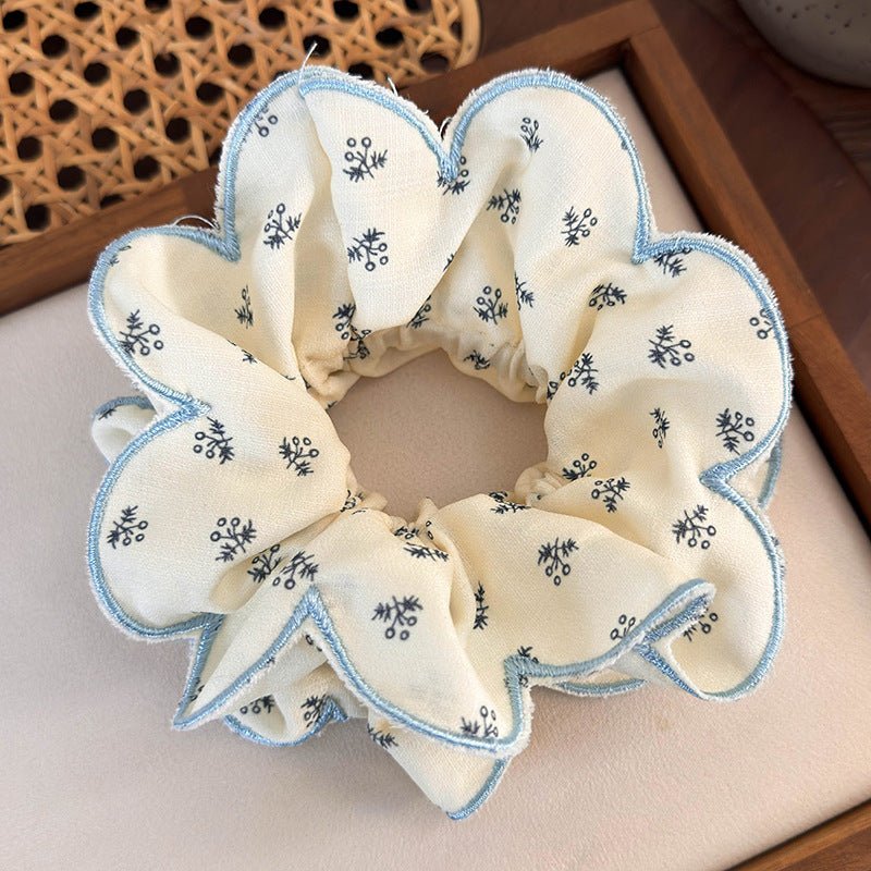 Blue Floral Scrunchie (2 Styles) - For Hair - Abbott Atelier