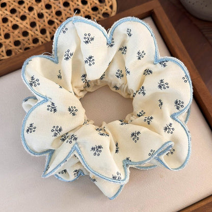 Blue Floral Scrunchie (2 Styles) - For Hair - Abbott Atelier
