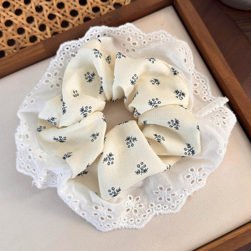 Blue Floral Scrunchie (2 Styles) - For Hair - Abbott Atelier