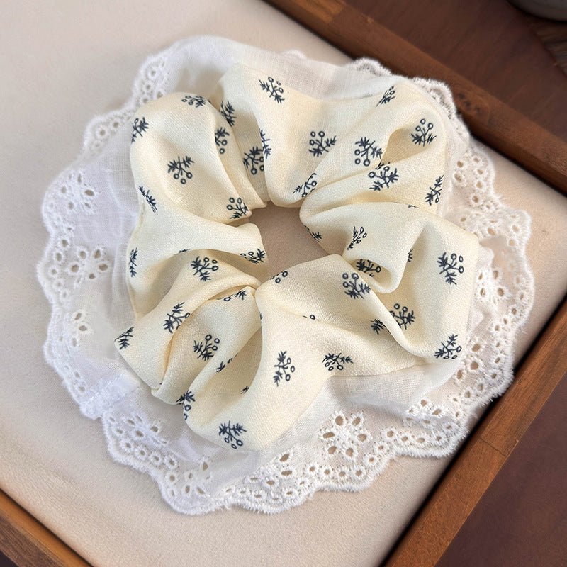 Blue Floral Scrunchie (2 Styles) - For Hair - Abbott Atelier
