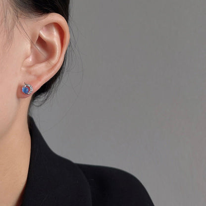 Blue Moonlight Stud Earrings - Hypoallergenic - Abbott Atelier