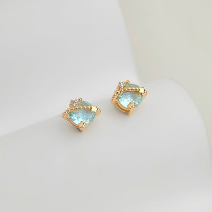 Blue Planet Stud Earrings - Hypoallergenic - Abbott Atelier