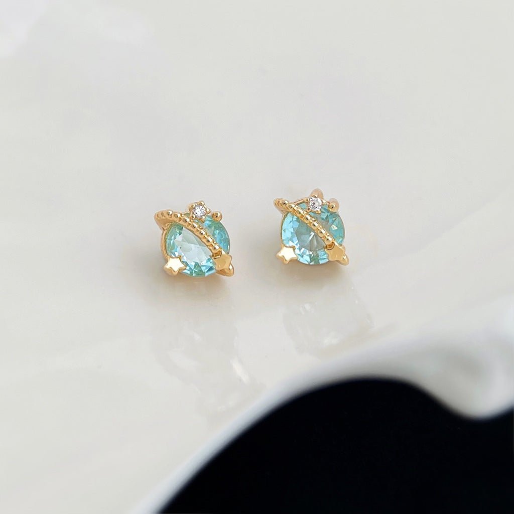 Blue Planet Stud Earrings - Hypoallergenic - Abbott Atelier