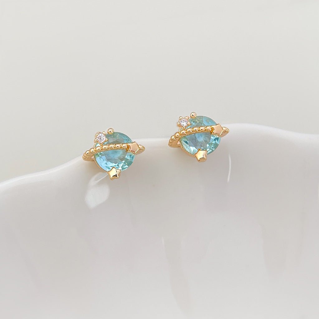 Blue Planet Stud Earrings - Hypoallergenic - Abbott Atelier