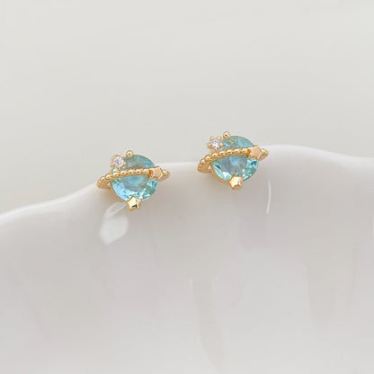 Blue Planet Stud Earrings - Hypoallergenic - Abbott Atelier