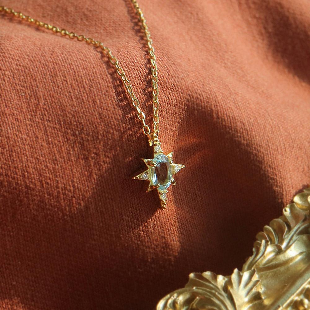 Blue Polaris Necklace (Solid Silver) - Hypoallergenic - Abbott Atelier