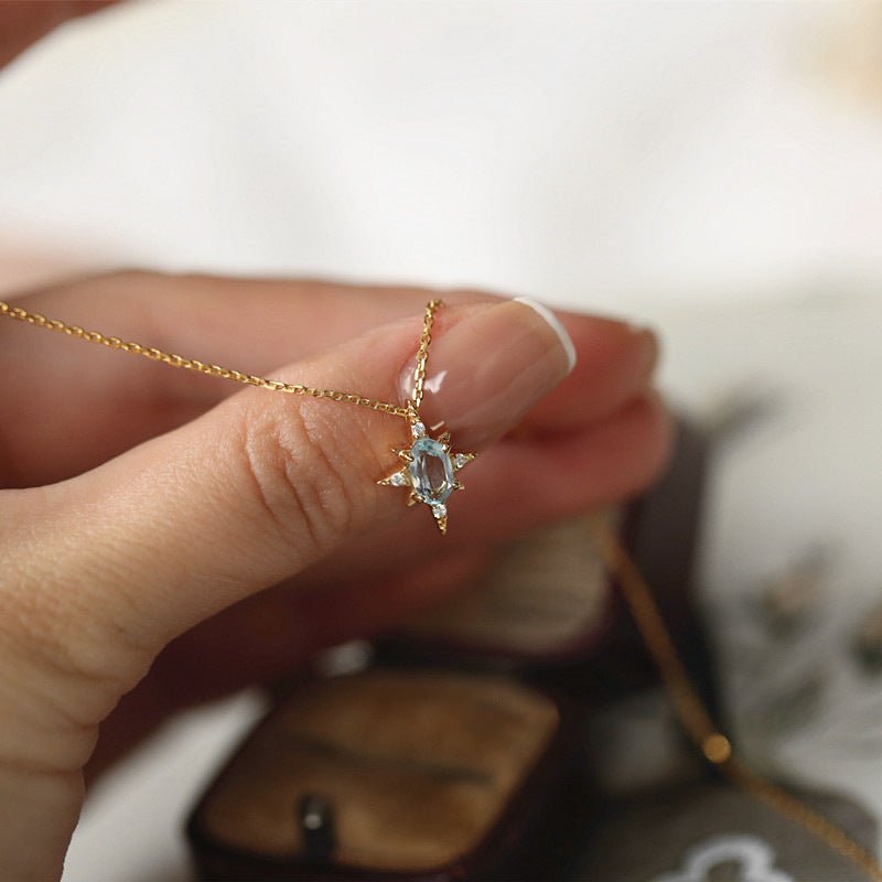 Blue Polaris Necklace (Solid Silver) - Hypoallergenic - Abbott Atelier