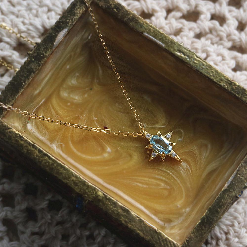Blue Polaris Necklace (Solid Silver) - Hypoallergenic - Abbott Atelier