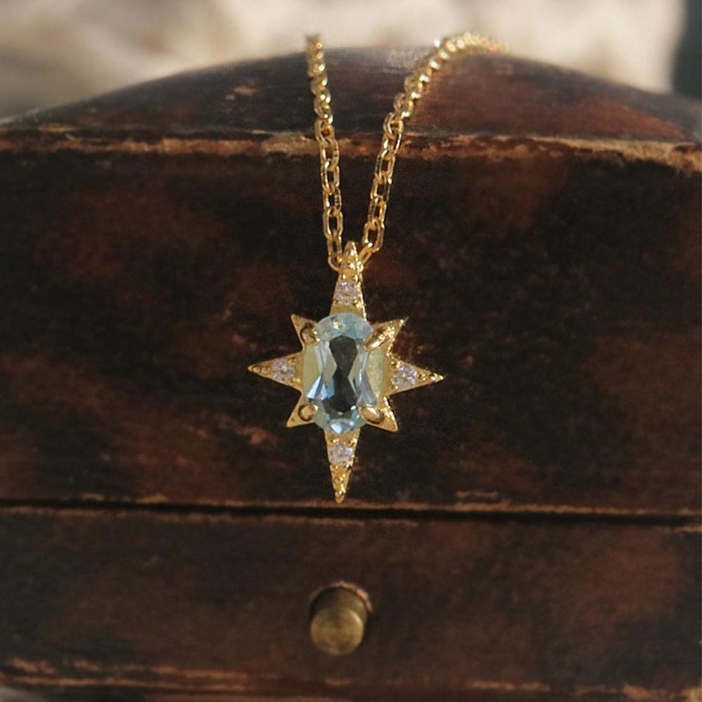 Blue Polaris Necklace (Solid Silver) - Hypoallergenic - Abbott Atelier