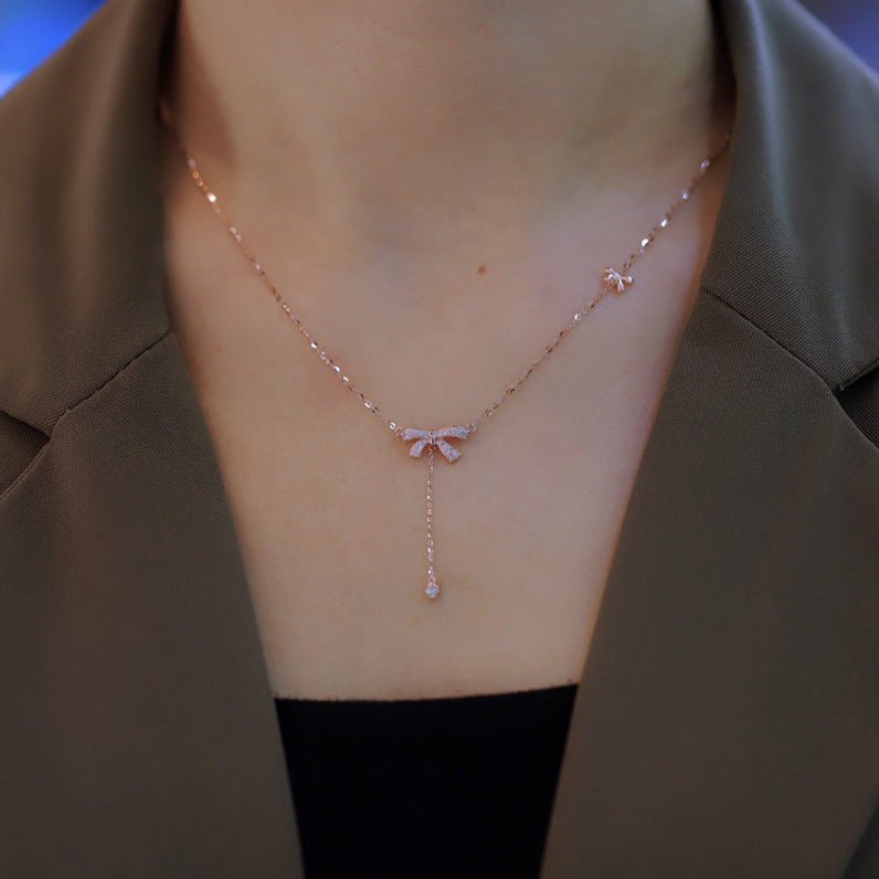 Bow Necklace (Solid Silver) - Hypoallergenic - Abbott Atelier