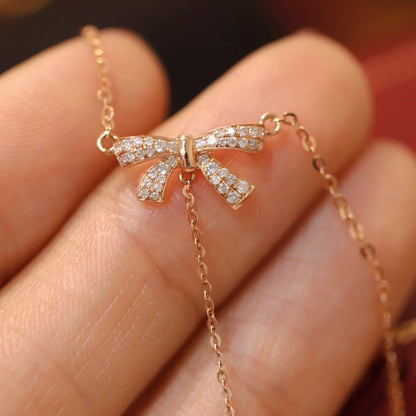 Bow Necklace (Solid Silver) - Hypoallergenic - Abbott Atelier