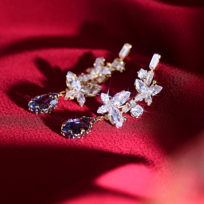 Butterfly Drop Earrings - Yolanda - Hypoallergenic - Abbott Atelier