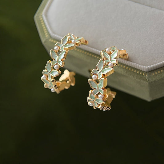 Butterfly Hoop Earrings - Gold Plated - Abbott Atelier