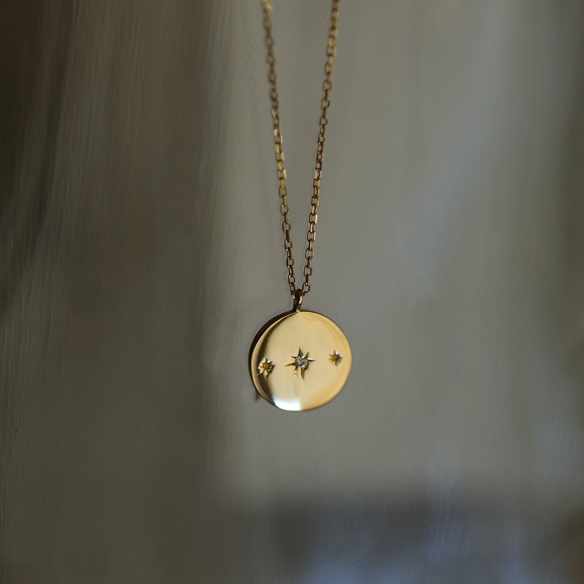 Celestial Coin Pendant Necklace (Solid Silver) - Hypoallergenic - Abbott Atelier