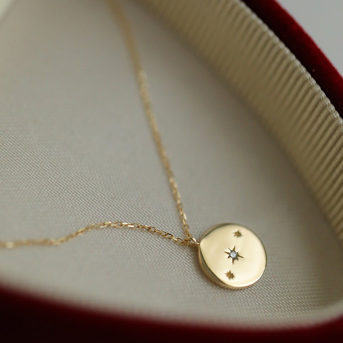 Celestial Coin Pendant Necklace (Solid Silver) - Hypoallergenic - Abbott Atelier