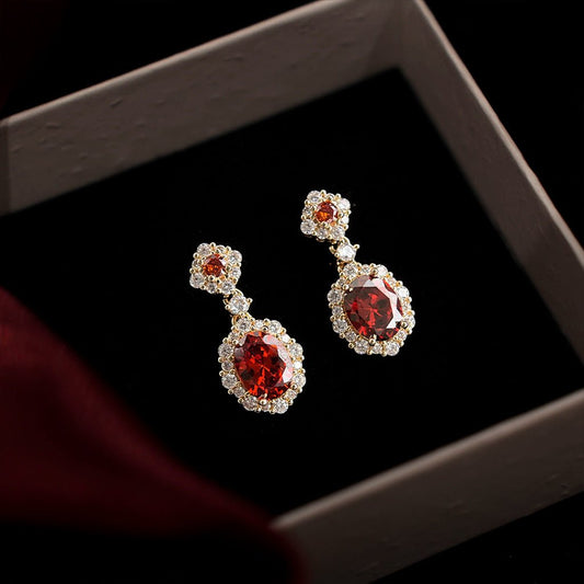 Celine Garnet Earrings - Hypoallergenic - Abbott Atelier