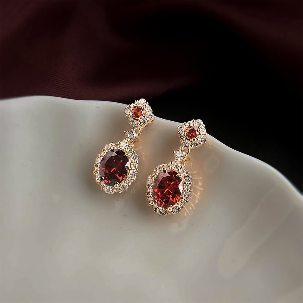 Celine Garnet Earrings - Hypoallergenic - Abbott Atelier