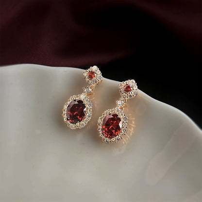 Celine Garnet Earrings - Hypoallergenic - Abbott Atelier