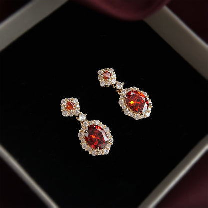 Celine Garnet Earrings - Hypoallergenic - Abbott Atelier