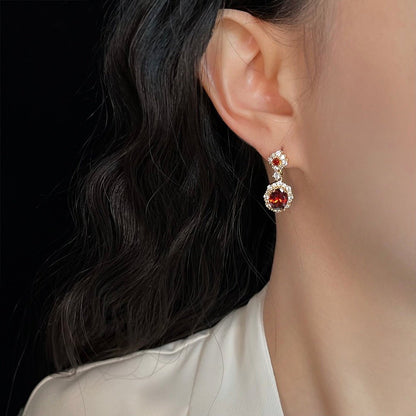 Celine Garnet Earrings - Hypoallergenic - Abbott Atelier
