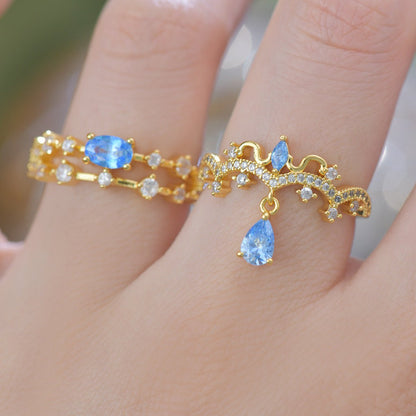 Chandelier Blue Topaz Ring - Gold-Plated - Abbott Atelier