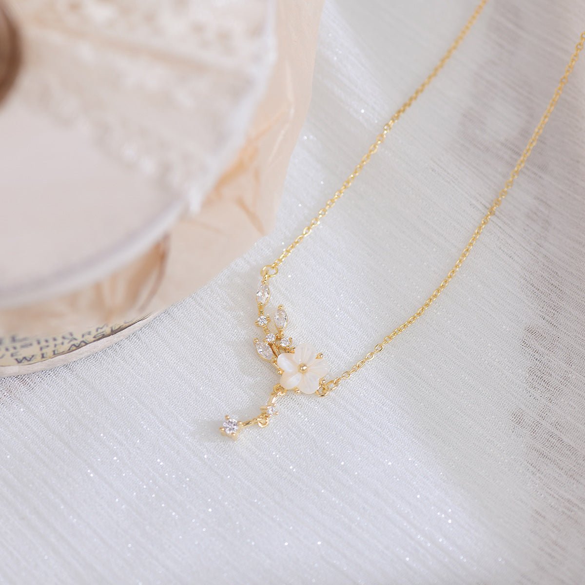 Cherry Blossom Necklace - Gold - Plated - Abbott Atelier