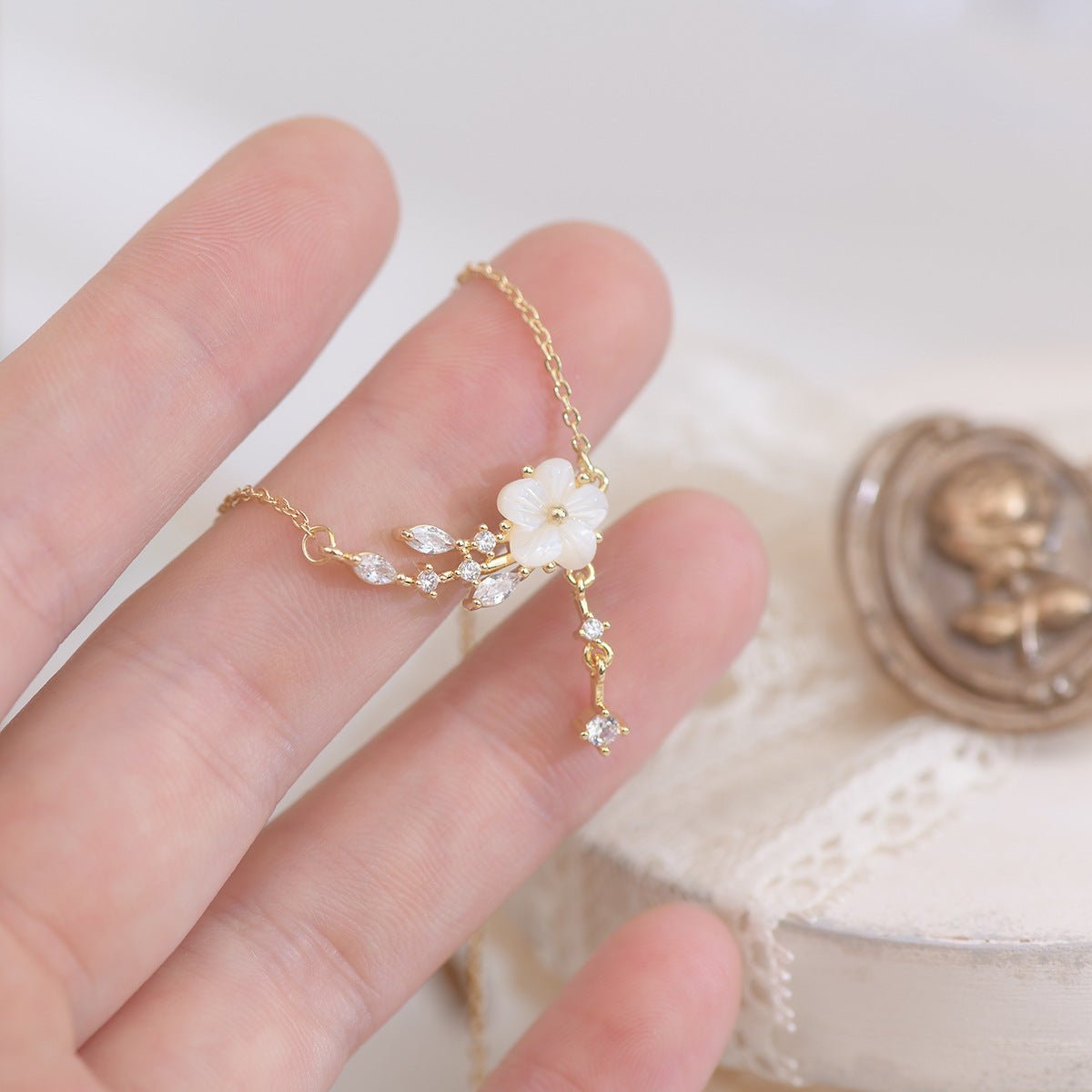 Cherry Blossom Necklace - Gold - Plated - Abbott Atelier