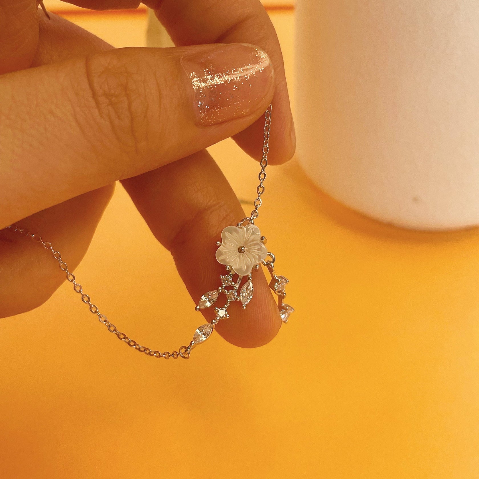 Cherry Blossom Necklace (Solid Silver) Abbott Atelier Jewelry