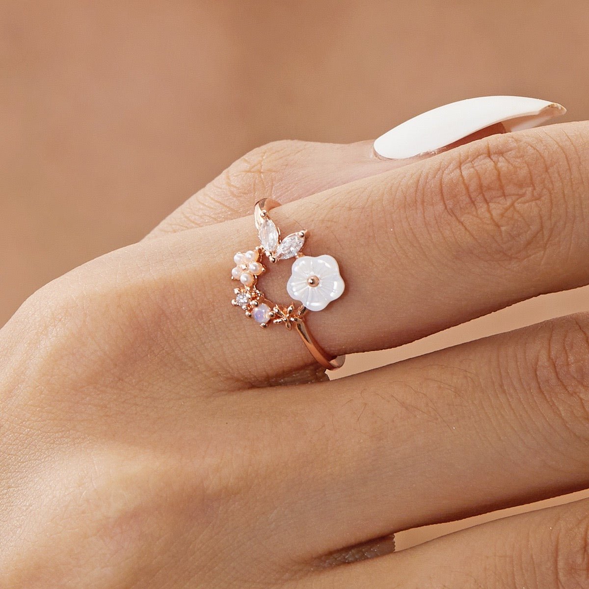 Cherry Blossom Ring - Charlee - Gold - Plated - Abbott Atelier