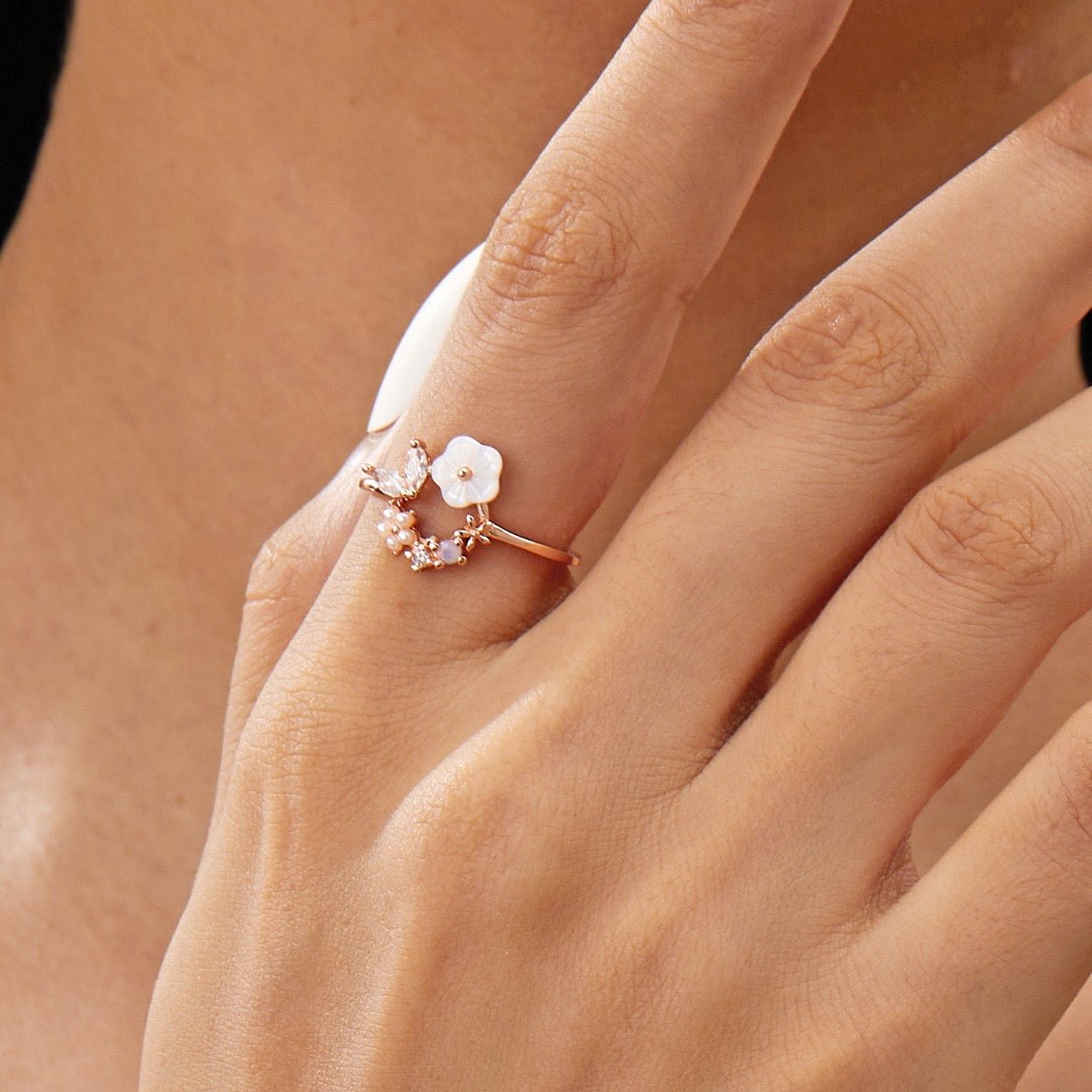 Cherry Blossom Ring - Charlee - Gold - Plated - Abbott Atelier