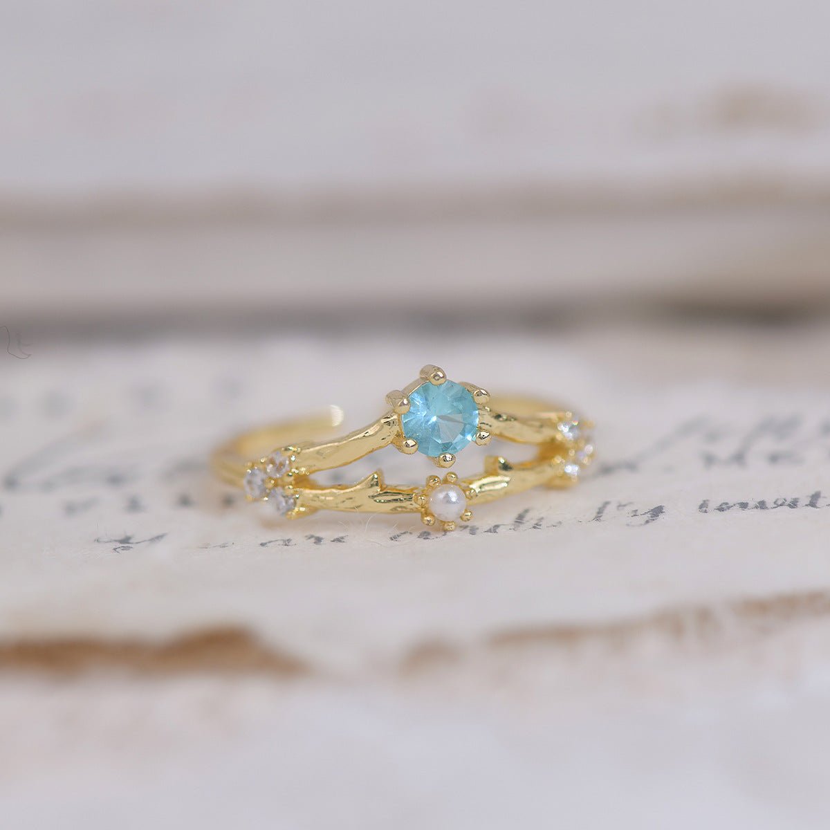 Cherry Blossom Ring Set - Gold - Plated - Abbott Atelier