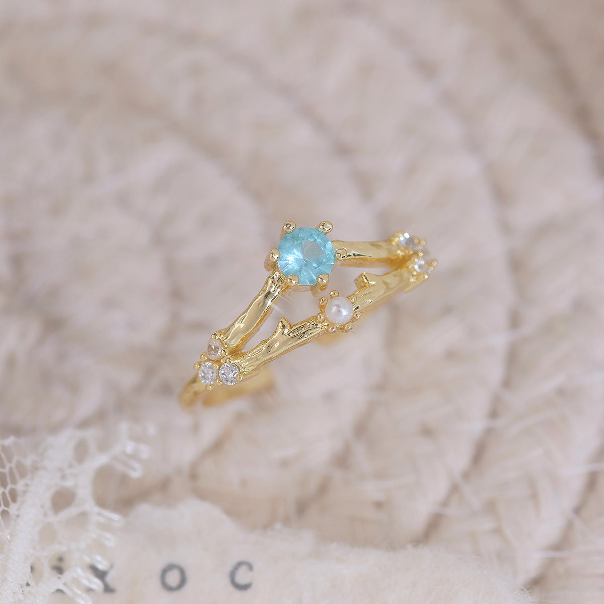 Cherry Blossom Ring Set - Gold - Plated - Abbott Atelier