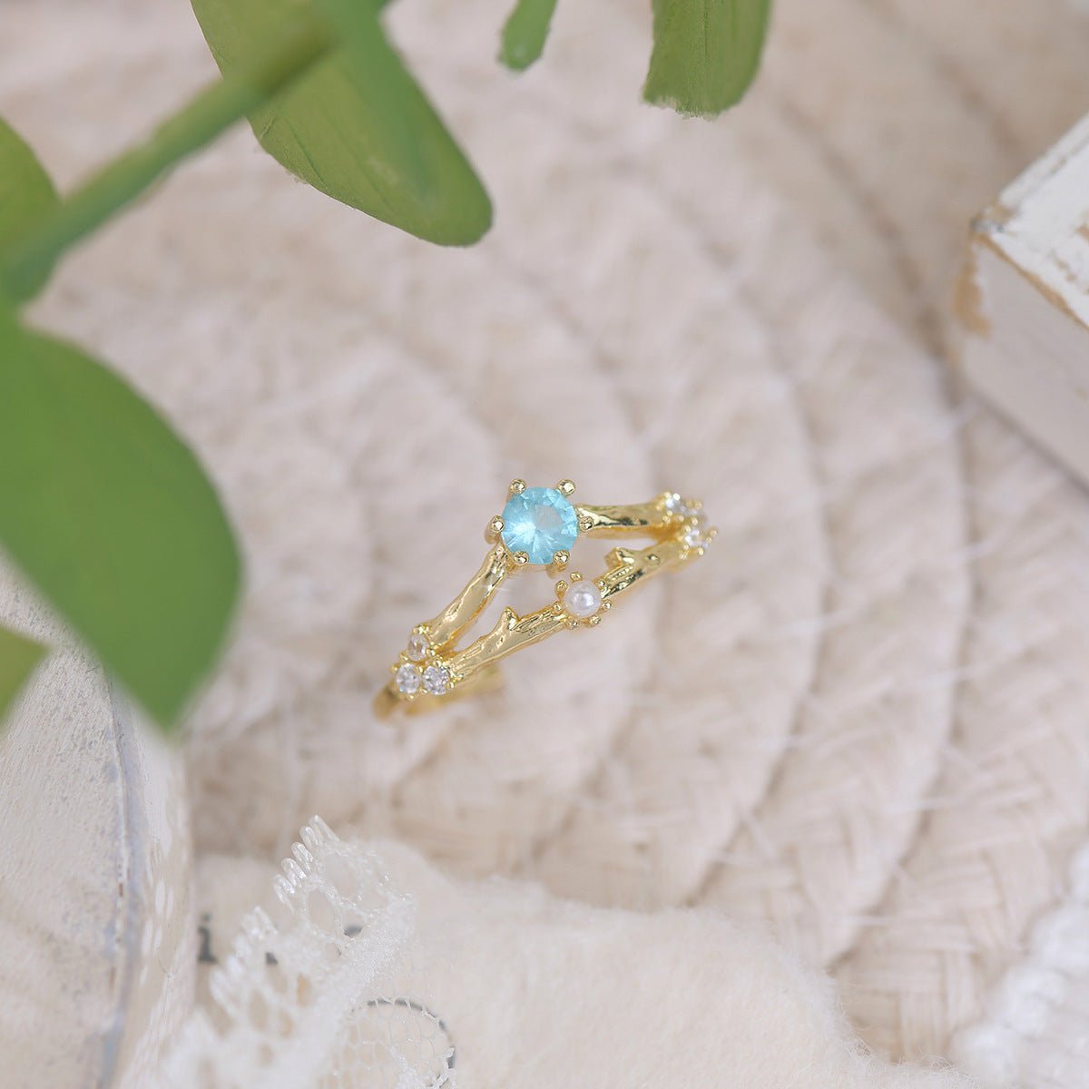 Cherry Blossom Ring Set - Gold - Plated - Abbott Atelier