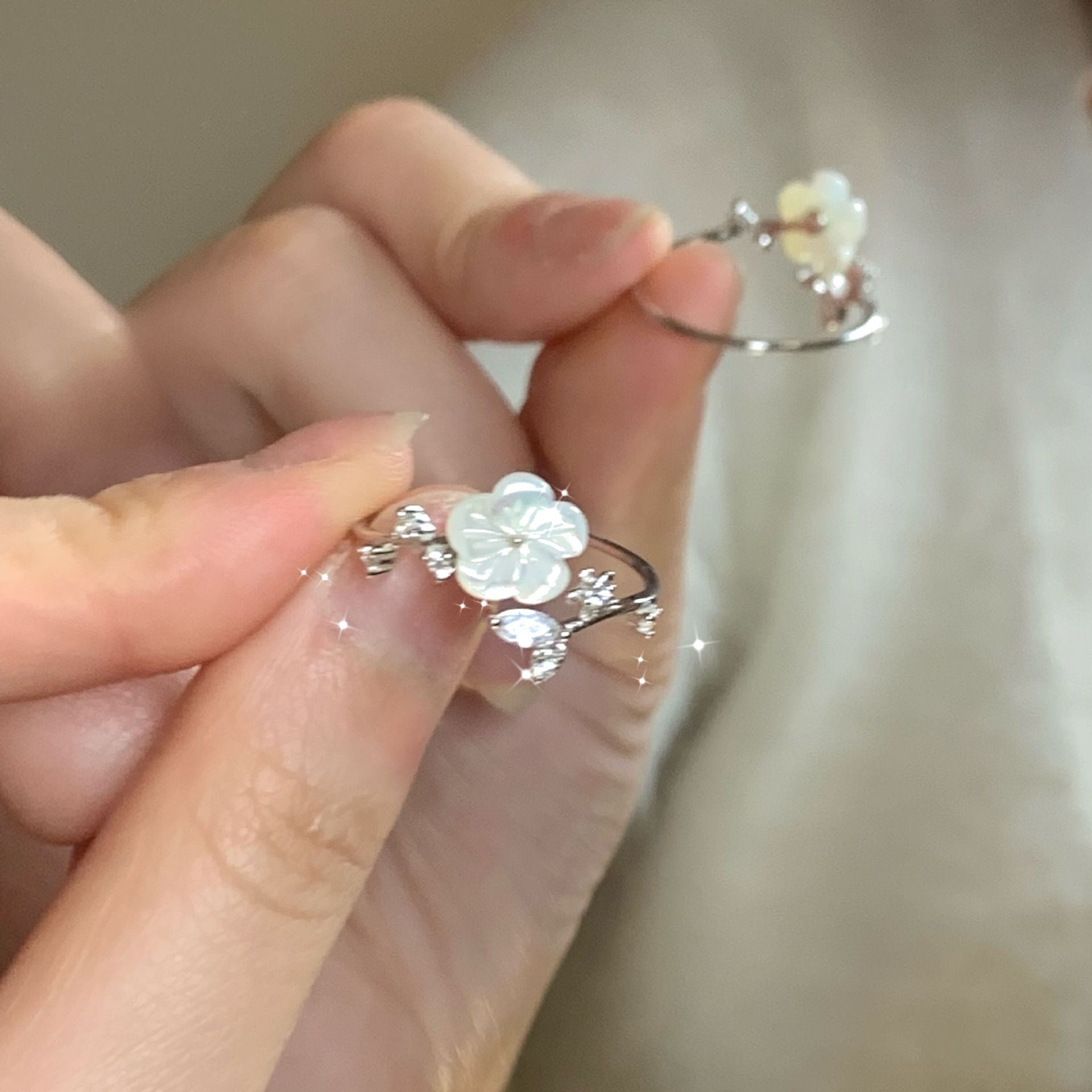 Cherry Blossom Ring (Solid Silver) - Hypoallergenic - Abbott Atelier