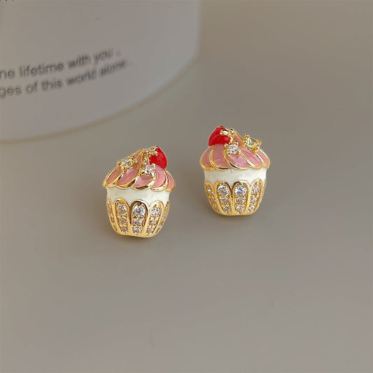 Cherry Cupcake Earrings - Hypoallergenic - Abbott Atelier