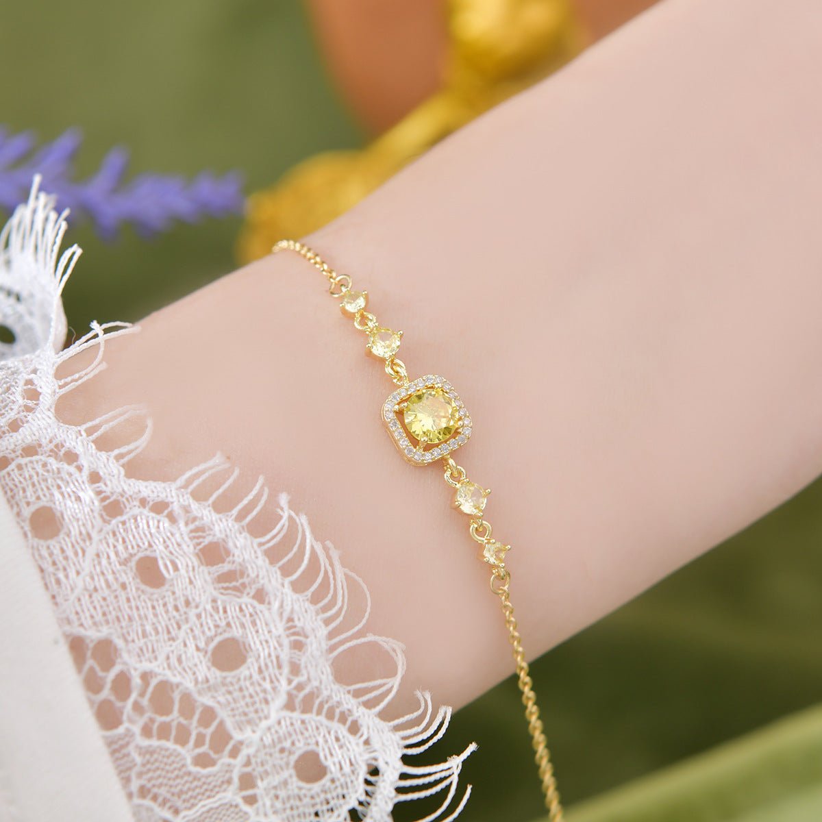 Citrine Halo du Soleil Bracelet - Gold Plated - Abbott Atelier