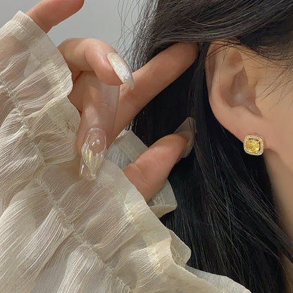 Citrine Halo du Soleil Earrings - Gold Plated - Abbott Atelier