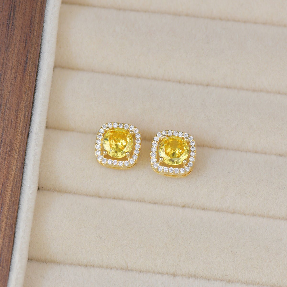 Citrine Halo du Soleil Earrings - Gold Plated - Abbott Atelier