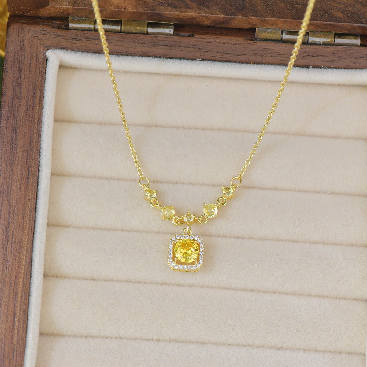 Citrine Halo du Soleil Necklace - Gold Plated - Abbott Atelier