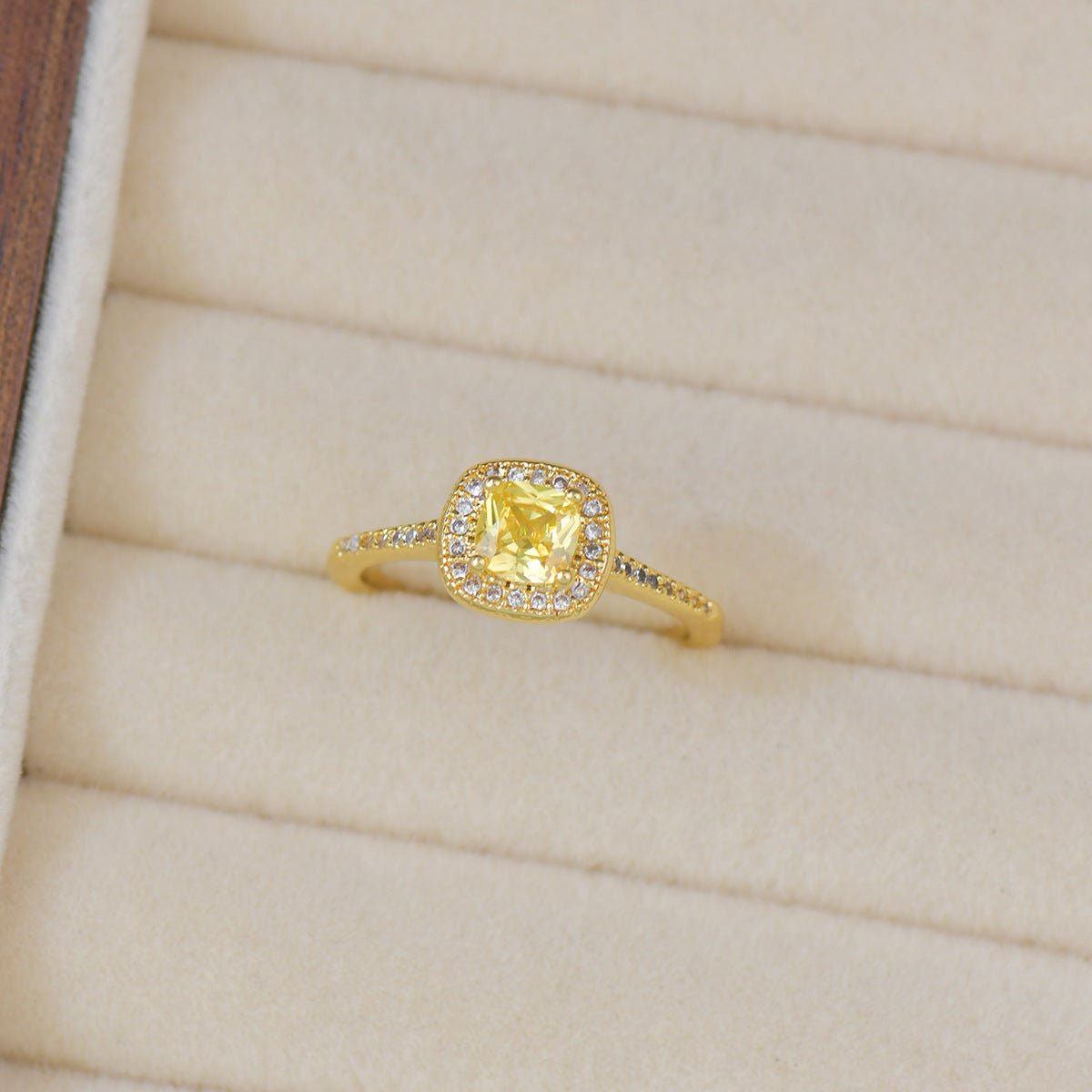 Citrine Halo du Soleil Ring - Gold - Plated - Abbott Atelier