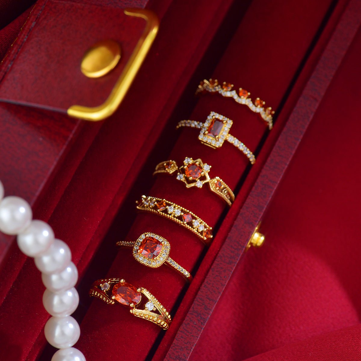 Clara Ruby Ring - Gold - Plated - Abbott Atelier