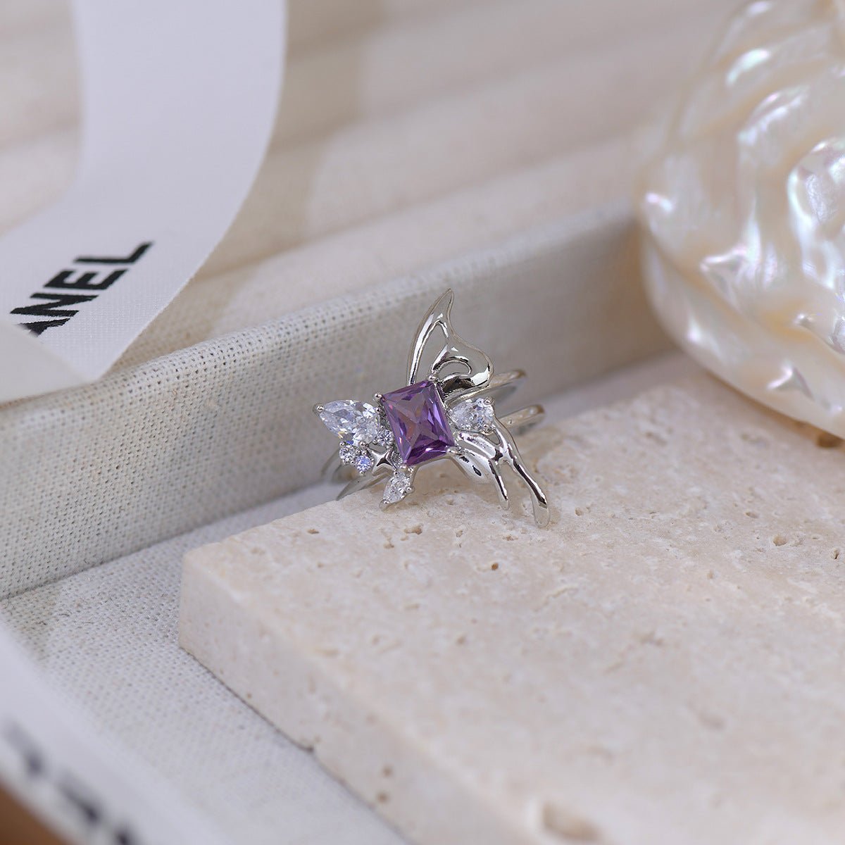 [Clearance] Amethyst Ring Set - Gold - Plated - Abbott Atelier